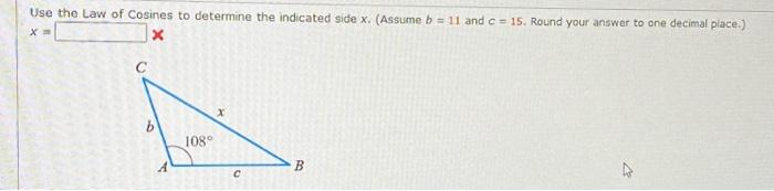 Solved Use the Law of Cosines to determine the indicated | Chegg.com