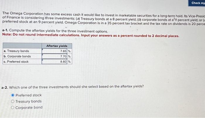 Solved The Omega Corporation has some excess cash it would Chegg