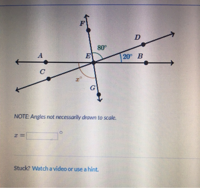 Solved D 80° E 20° B с 20 G NOTE Angles not necessarily