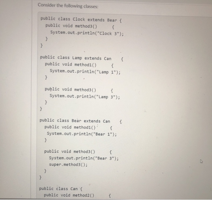Solved Consider the following classes: public class Clock | Chegg.com