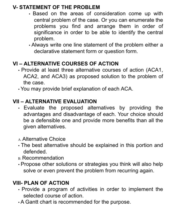 areas of consideration in case study examples