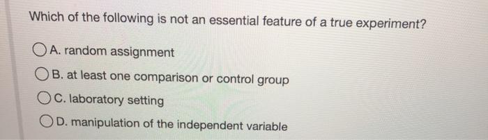 Solved Which Of The Following Is Not An Essential Feature Of Chegg