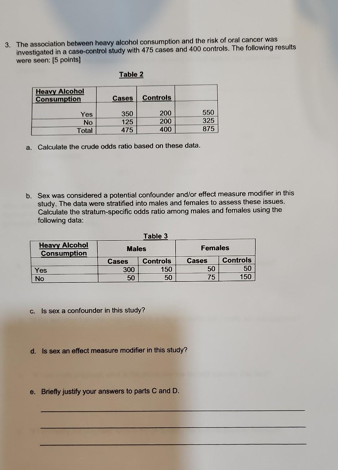 Solved 1. The following data were obtained from a | Chegg.com