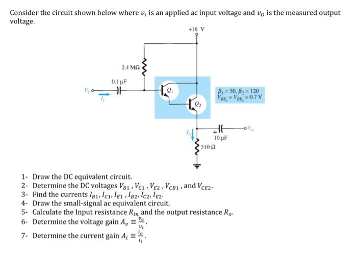 Solved Consider the circuit shown below where v; is an | Chegg.com