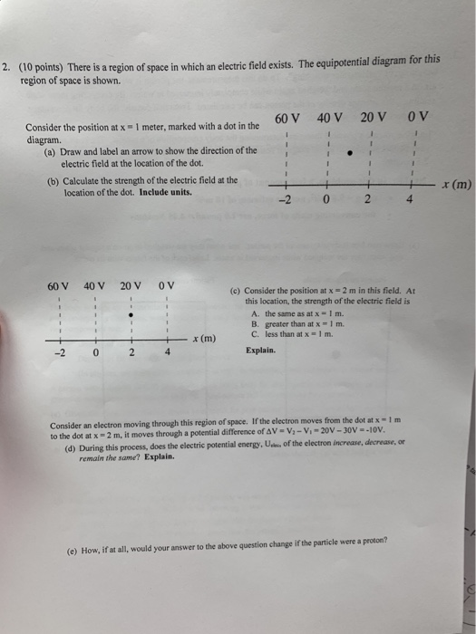 Solved 2. (10 points) There is a region of space in which an | Chegg.com