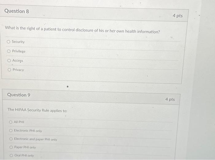 Solved What is the right of a patient to control disclosure | Chegg.com