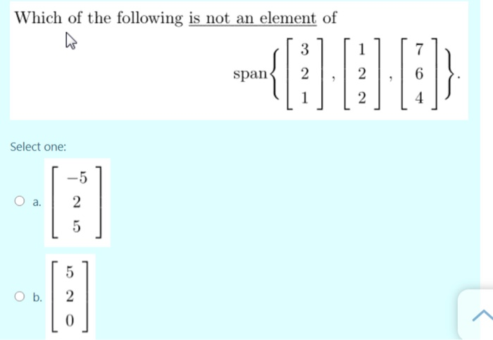 Solved Which of the following is not an element of 09 3 1 7 | Chegg.com