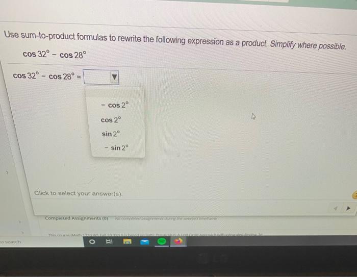 Solved Use Sum-to-product Formulas To Rewrite The Following | Chegg.com