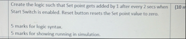Solved Create the logic such that Set point gets added by 1 | Chegg.com