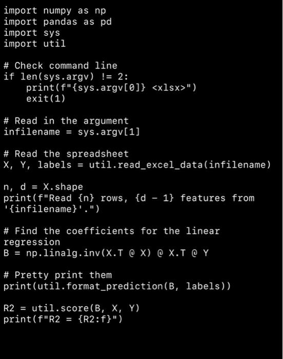 Write a python program using an xlsx file. Attached | Chegg.com