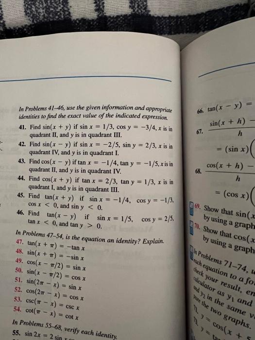 Solved In Problems 41-46, use the given information and | Chegg.com