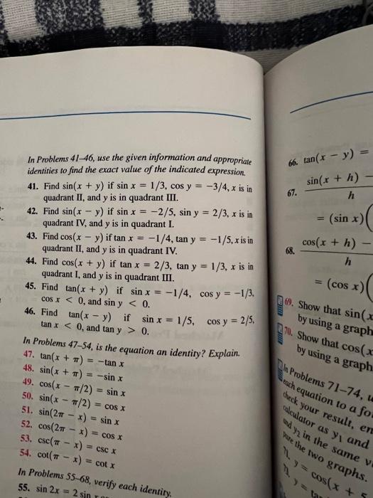 Solved In Problems 41-46, Use The Given Information And | Chegg.com