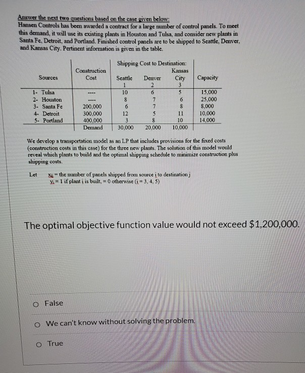 Answer the next two questions based on the case given | Chegg.com