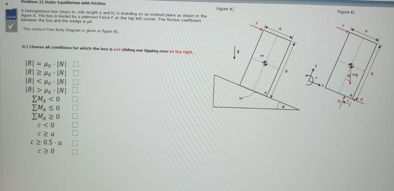 Solved 8 Figure A) Figure B) LPLUS Problem 2) Static | Chegg.com