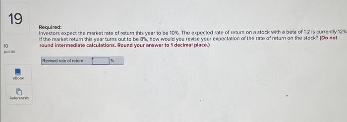 Solved Required: Investors expect the market rate of return | Chegg.com