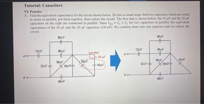 Solved VI. Practice A. Find the equivalent capacitance for | Chegg.com