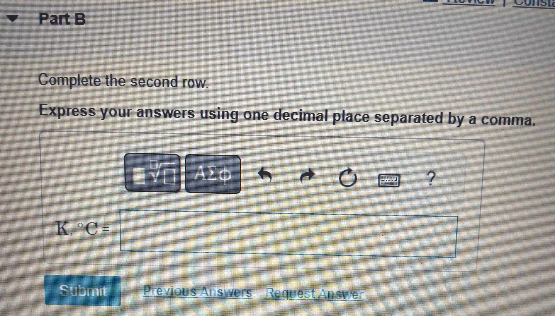 Complete the second row.
Express your answers using one decimal place separated by a comma.