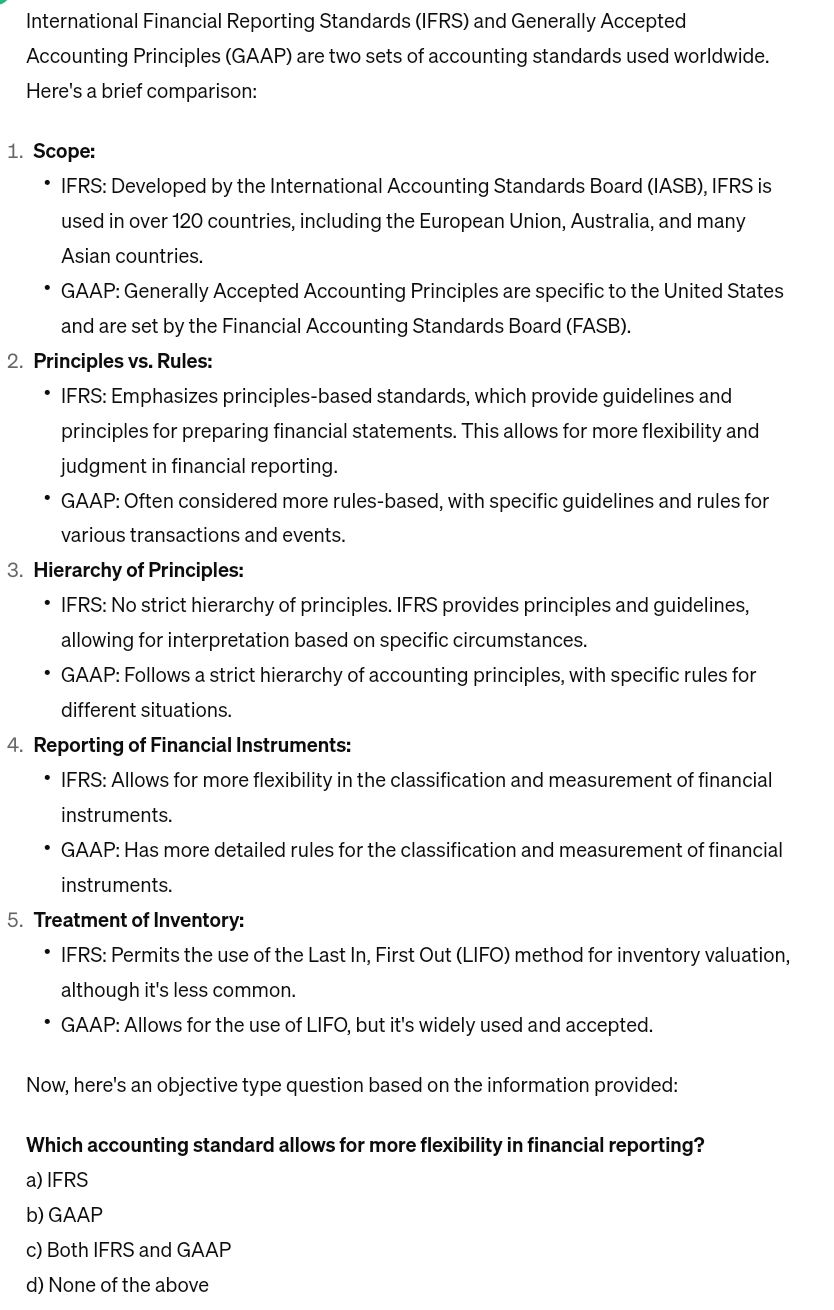 Solved International Financial Reporting Standards (IFRS) | Chegg.com