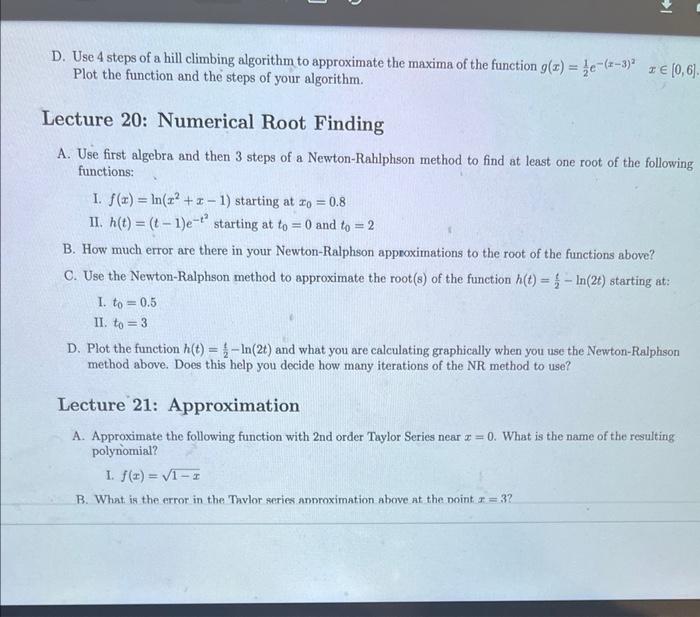 Solved D. Use 4 steps of a hill climbing algorithm to | Chegg.com