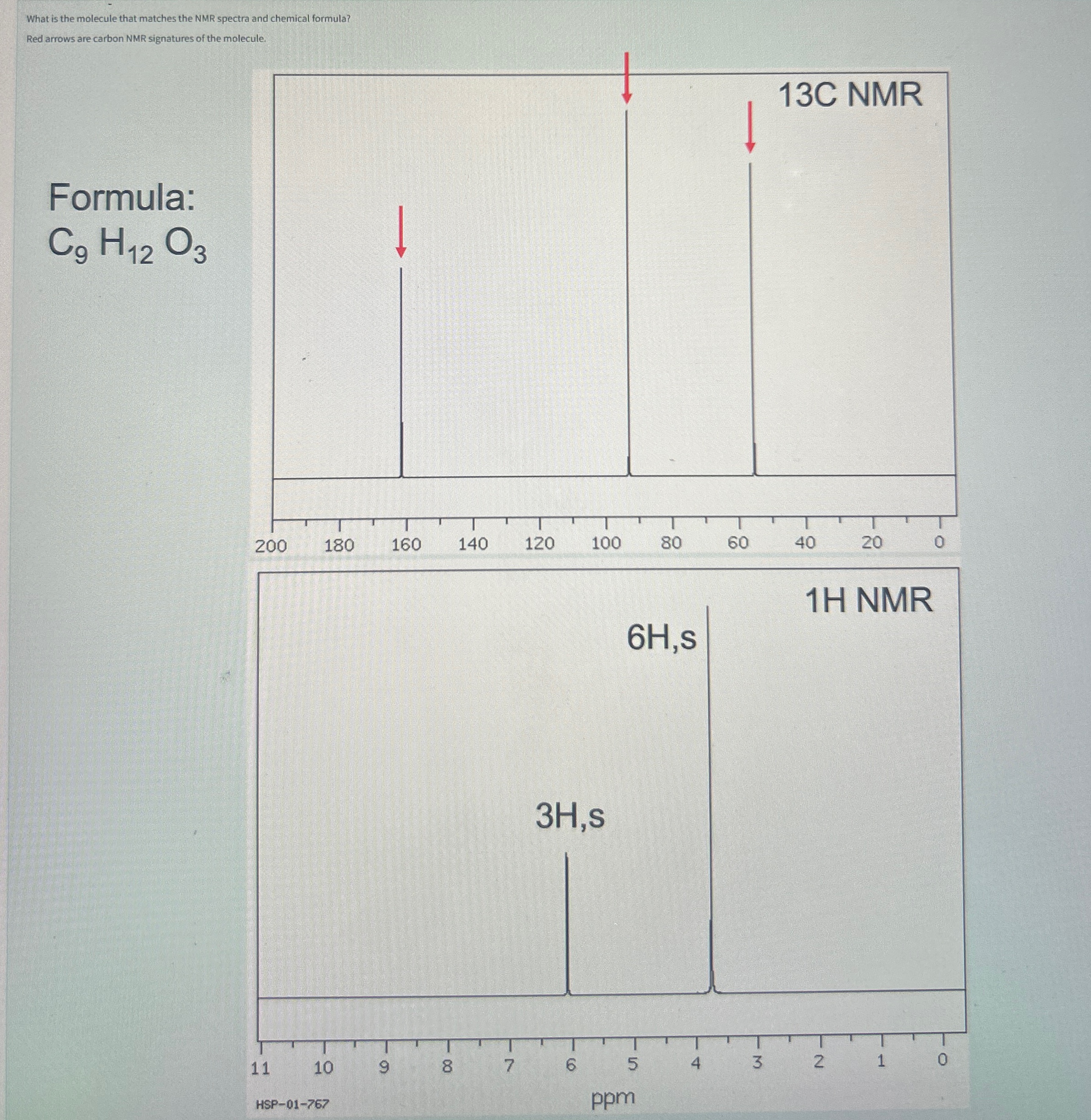 Solved Red arrows are carbon NMR signatures of the molecule. | Chegg.com