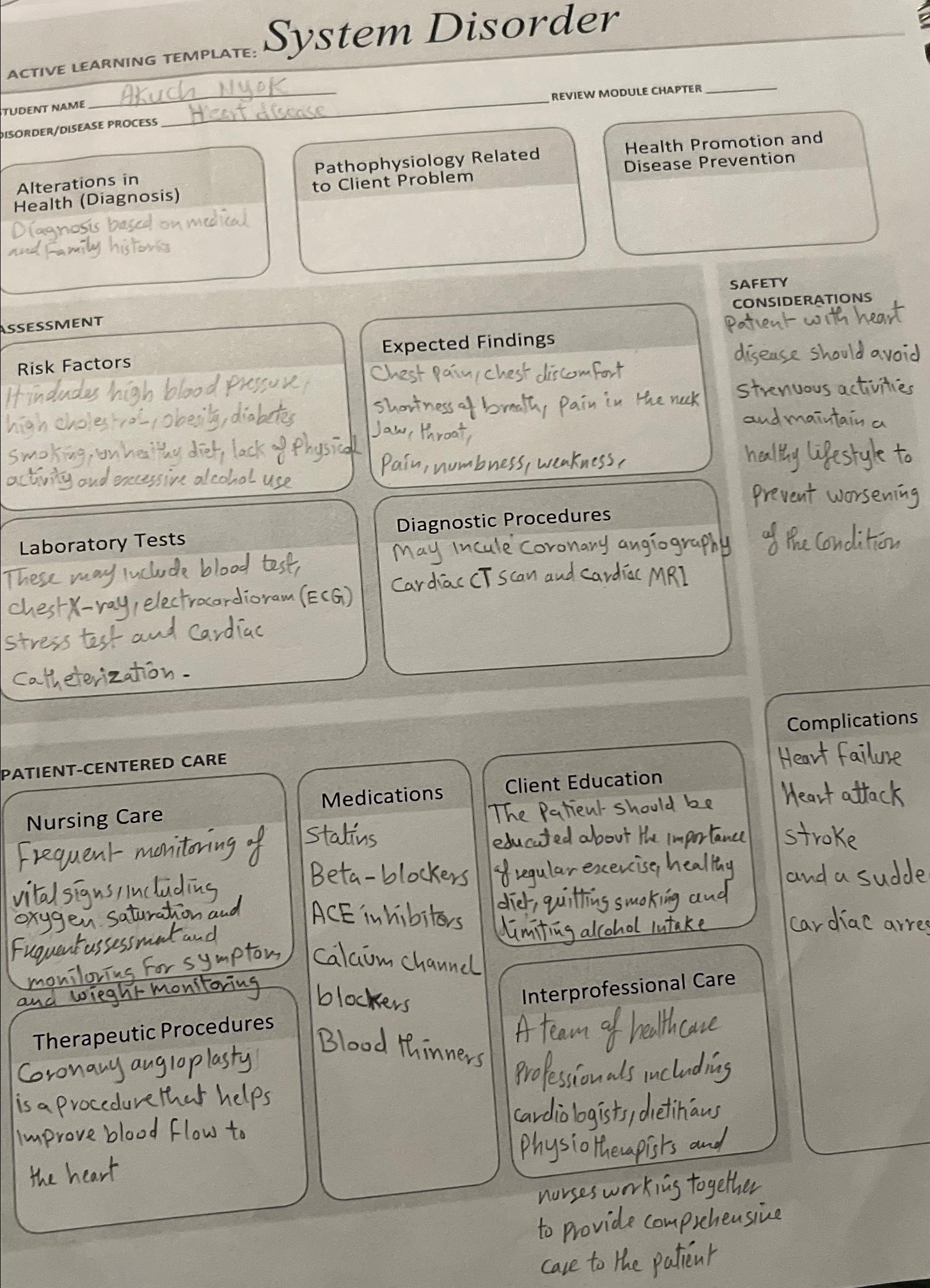 solved system disorderactive learning templatereview module