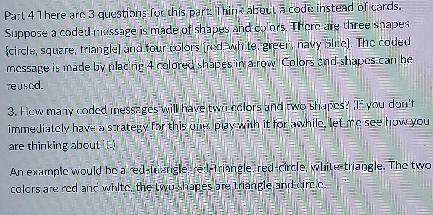 Solved Part 4 There are 3 questions for this part: Think | Chegg.com