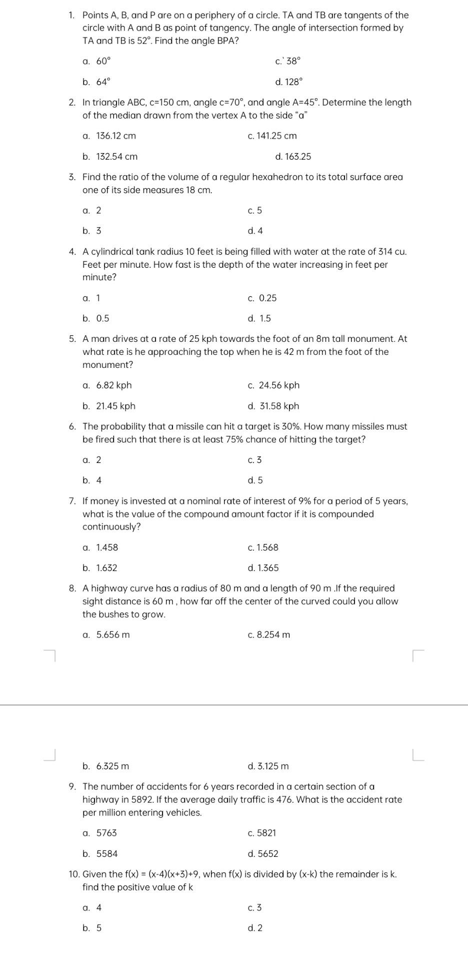 Solved 1. Points A, B, and P are on a periphery of a circle. | Chegg.com