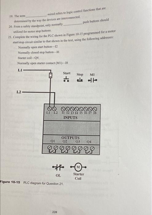 Solved PART 4 Programmable Logic Controllers (PLCs) 1. A | Chegg.com
