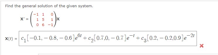 Solved Find the general solution of the given | Chegg.com