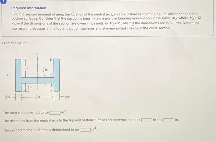 Solved Required information Find the second moment of area, | Chegg.com