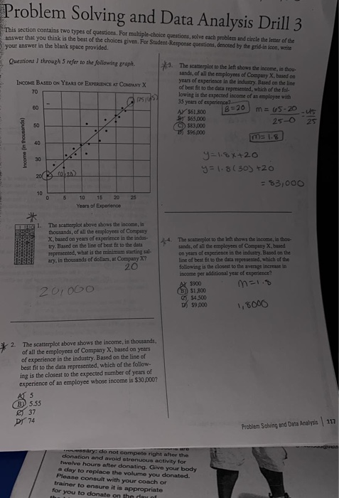 problem solving and data analysis drill 3 answers