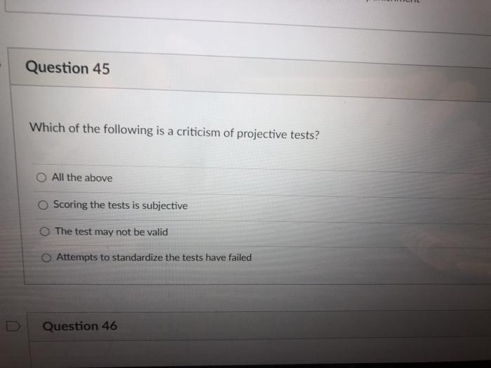 Solved Question 45 Which of the following is a criticism of | Chegg.com