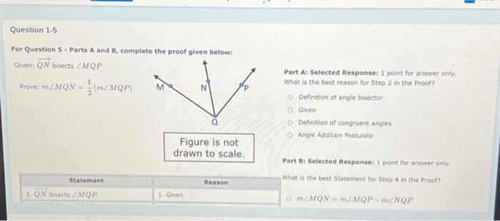 Solved Selected Response: 1 point for answer only. Three | Chegg.com