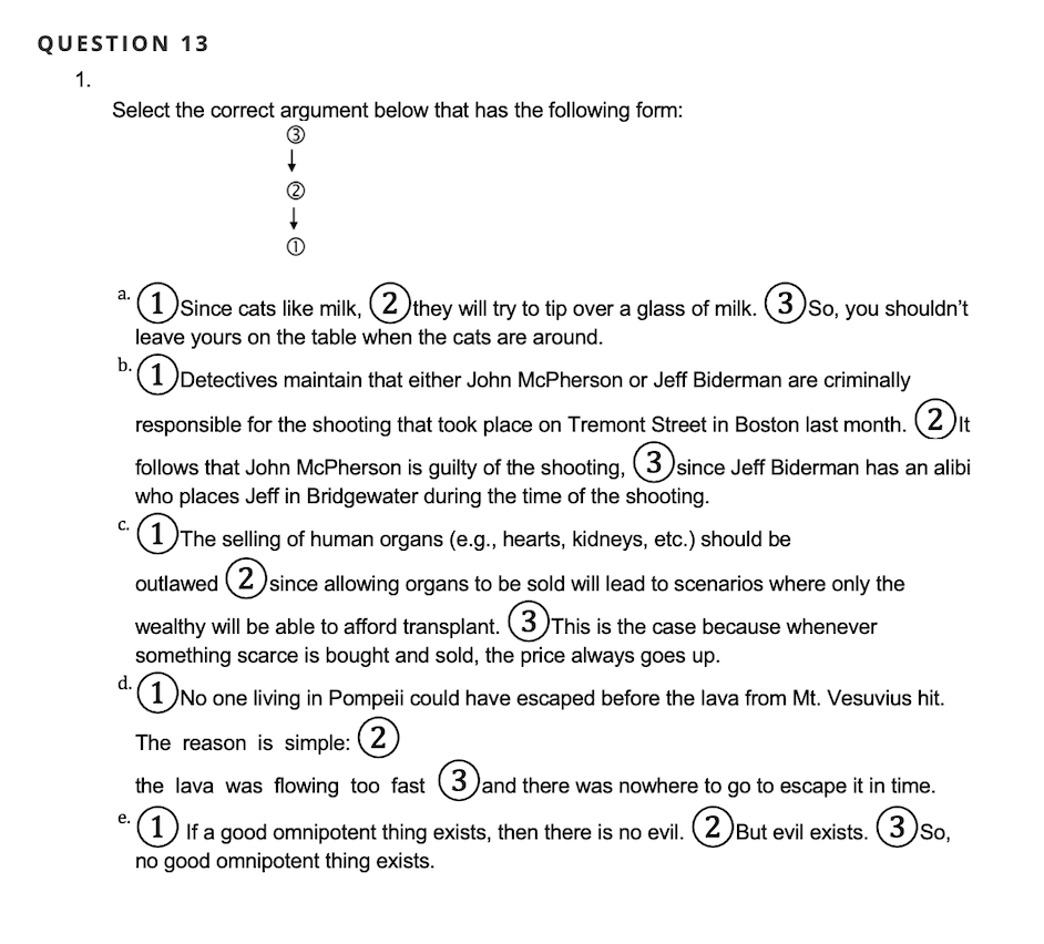 QUESTION 13Select the correct argument below that has | Chegg.com