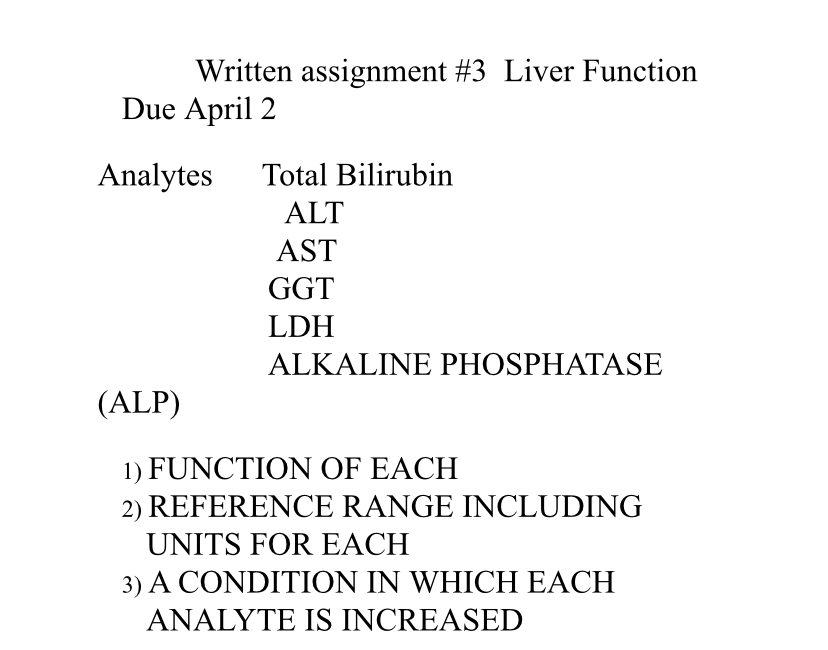 Solved Written assignment #3 ﻿Liver FunctionDue April | Chegg.com