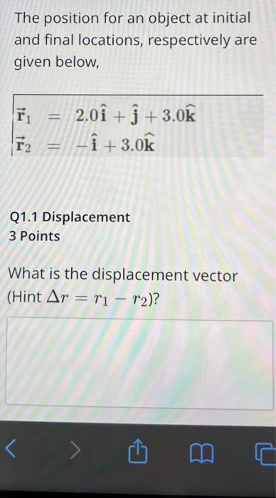 Solved What is the magnitude of the displacement vector? | Chegg.com