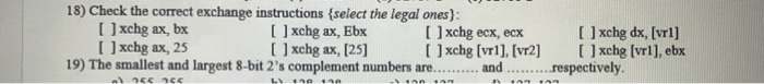 Exchange Check Answer Solved 18) Check the correct exchange instructions (select | Chegg.com