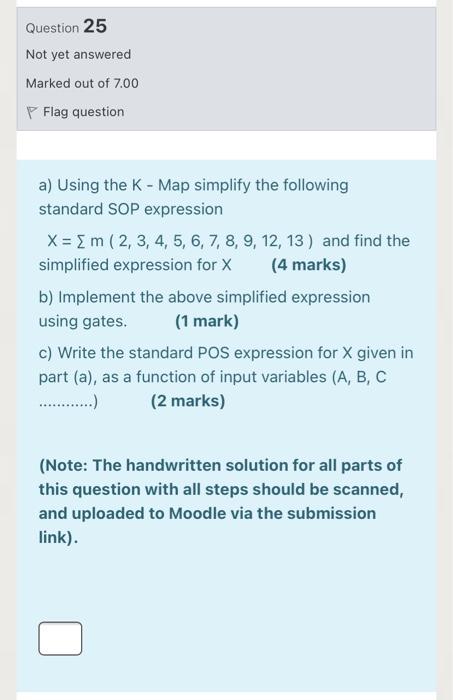 Solved Question 25 Not yet answered Marked out of 7.00 Flag | Chegg.com