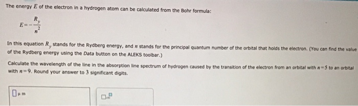 Solved The energy of the electron in a hydrogen atom can be | Chegg.com
