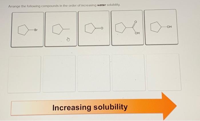 Solved Arrange the following compounds in the order of | Chegg.com