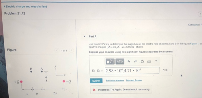 Solved (Electric charge and electric field Problem 21.42 | Chegg.com