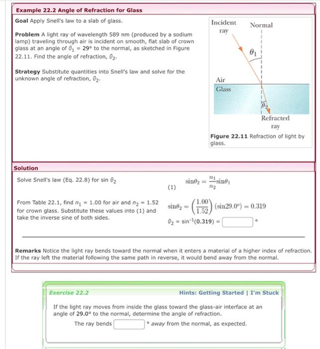 Solved Goal Apply Snell's law to a slab of glass. Problem A