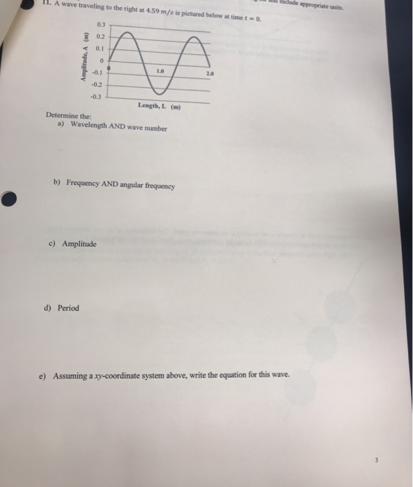 Solved 11 A Wave Traveling To The Right At 4 59 M S Is P Chegg Com