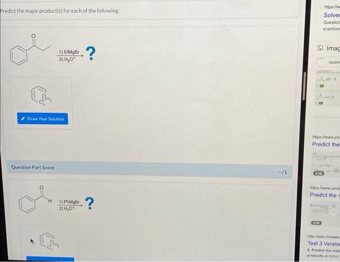 Solved Predict The Major Product(s) For Each Of The | Chegg.com