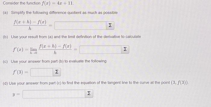 Solved Consider The Function F X 4x 11 A Simplify The