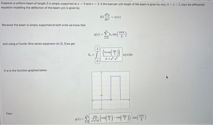 Solved Suppose A Uniform Beam Of Length 3 Is Simply | Chegg.com