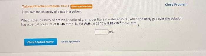 Solved Calculate the solubility of a gas in a solvent: What | Chegg.com