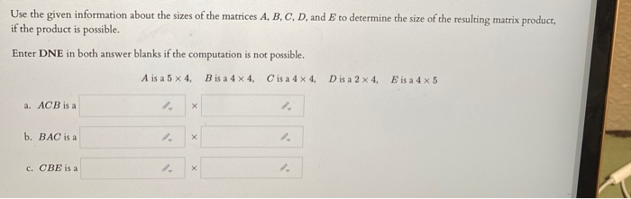 Solved Use The Given Information About The Sizes Of The | Chegg.com