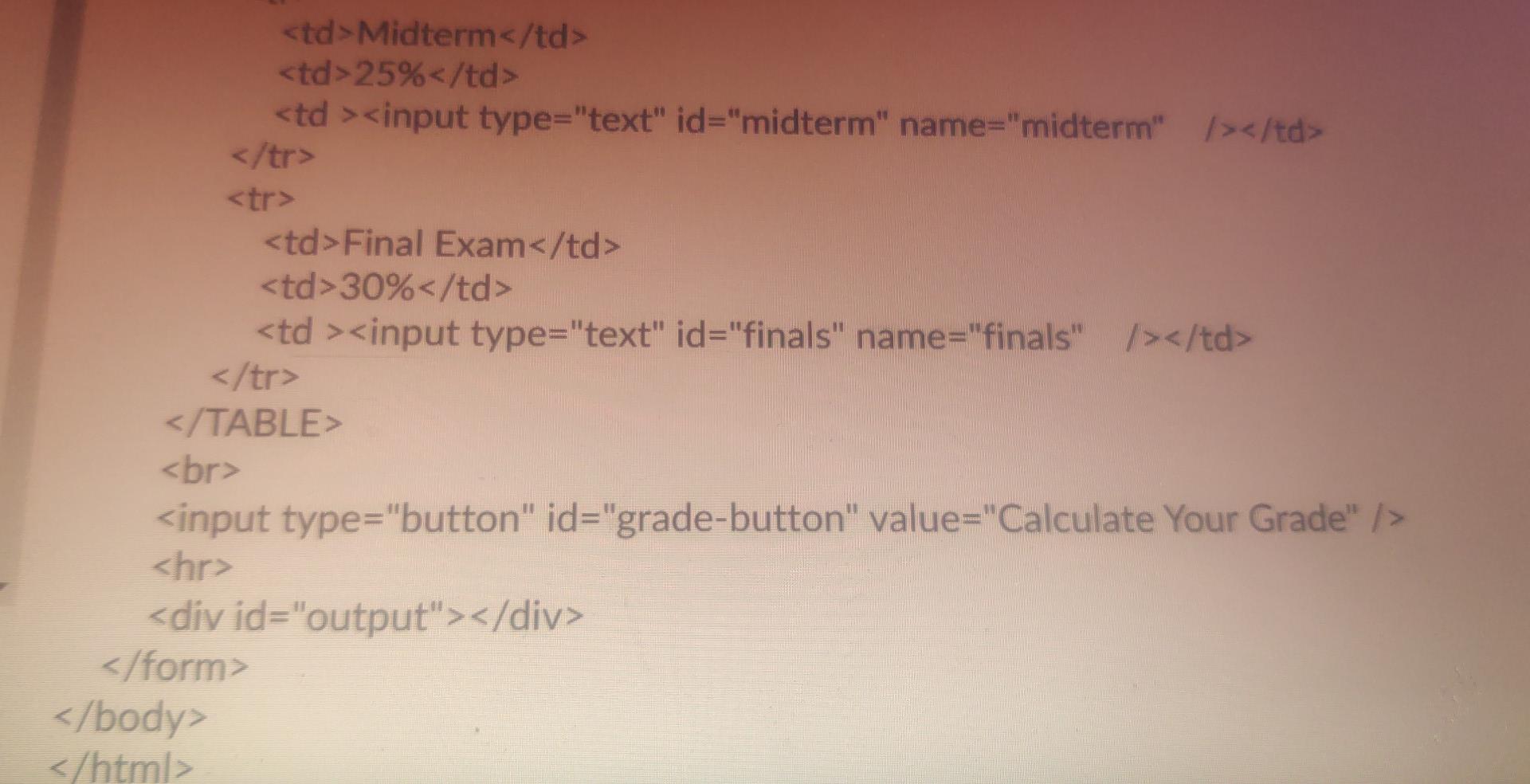 Solved Write a javascript code to generate the following | Chegg.com