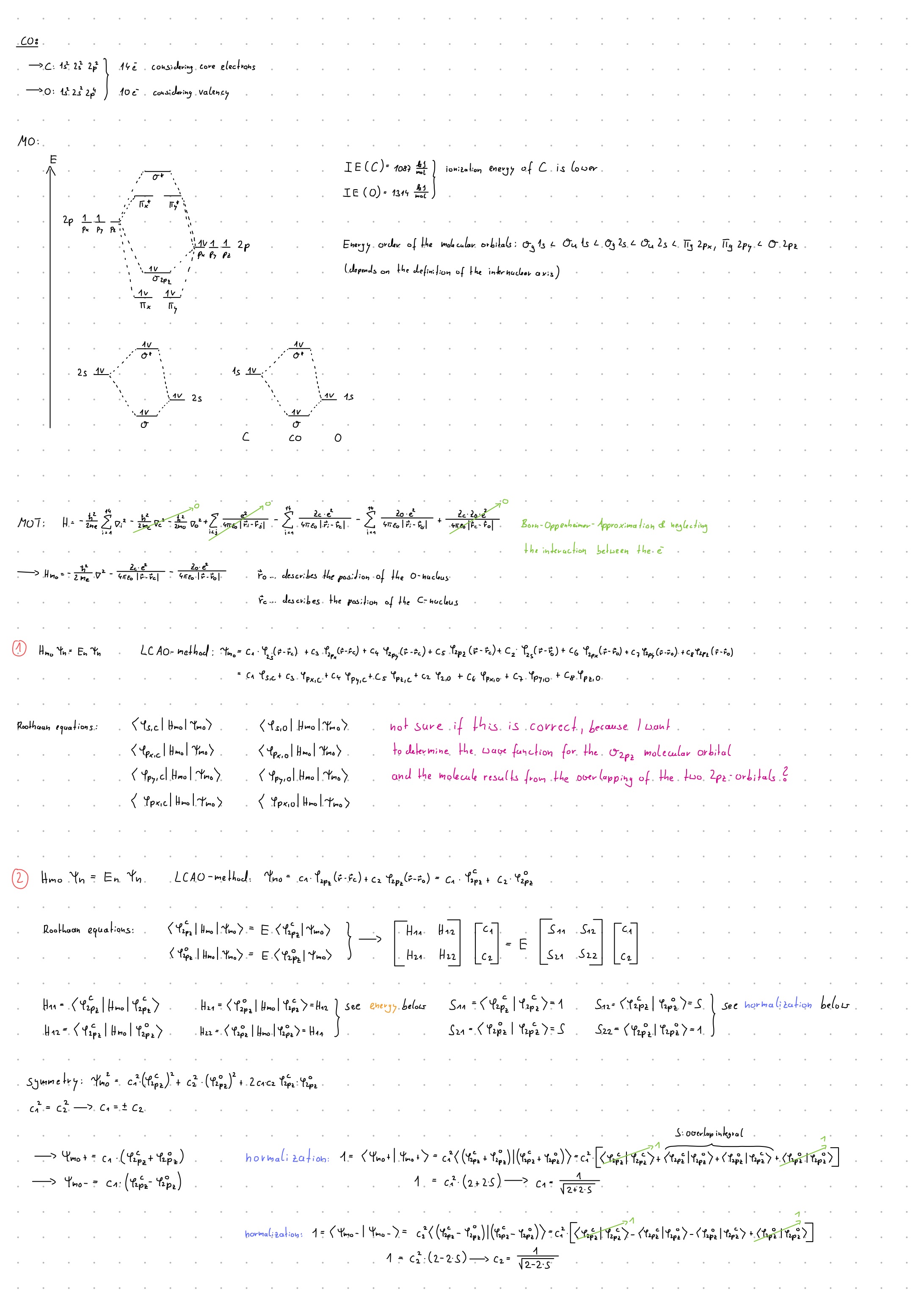 Solved a) ﻿make a sketch of the molecular orbital diagramm | Chegg.com